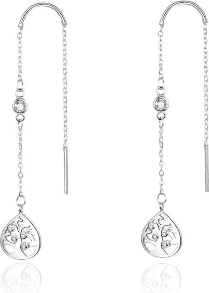 Orecchini lunghi in argento con zirconi AGUV1967