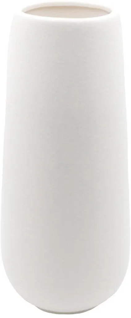 Vase stable et étanche pour fleurs fraîches - Céramique blanche mate 28cm