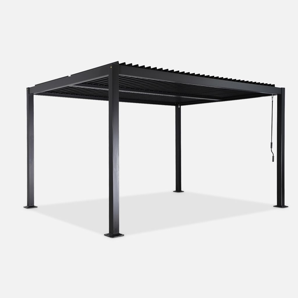 sweeek - Bioklimatische Pergola mit Lamellendach Palace 3x4m - Schwarz