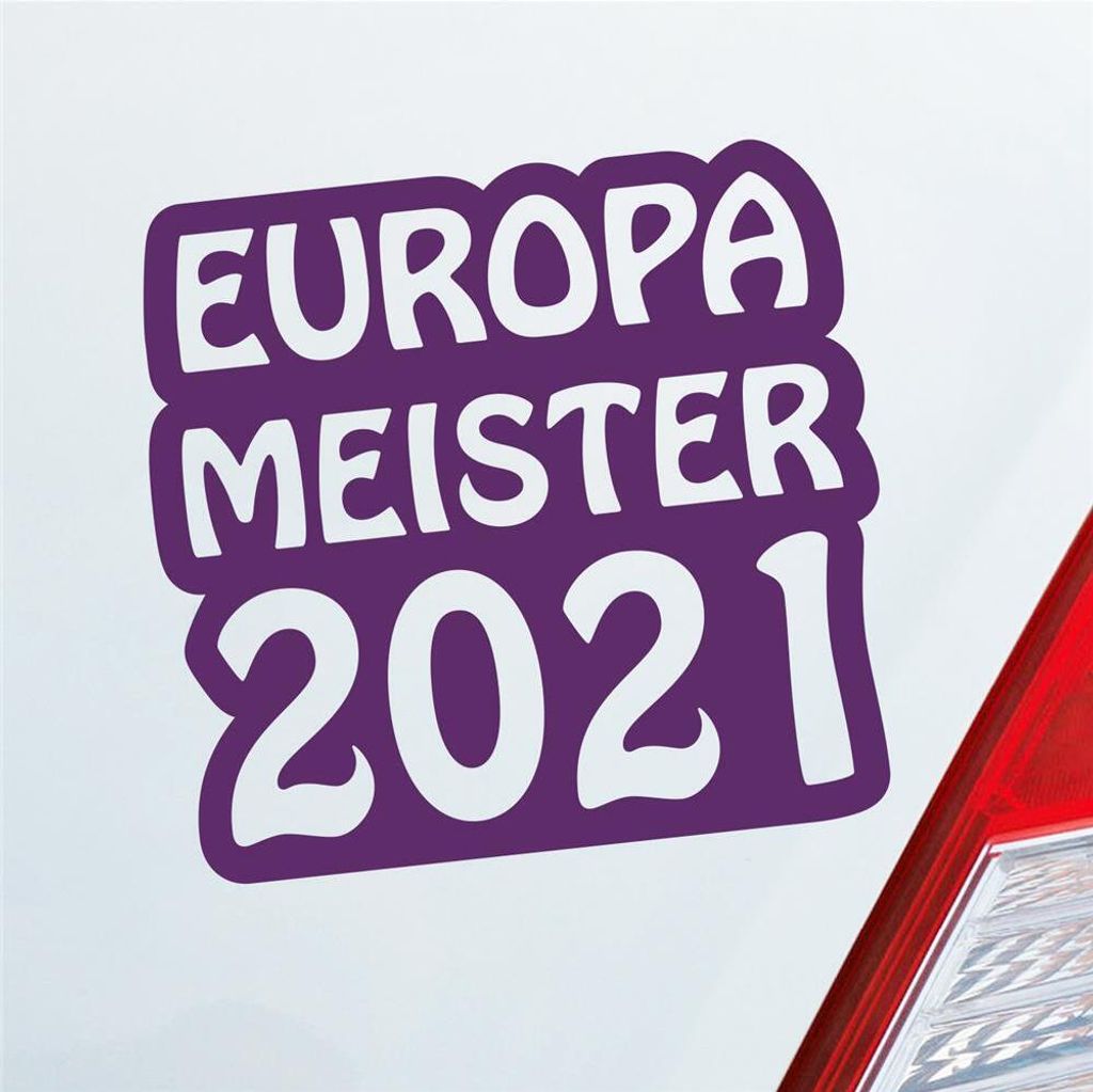 Auto Aufkleber Europameister 2021 Fußball 12x11 cm Lila Produktbild 