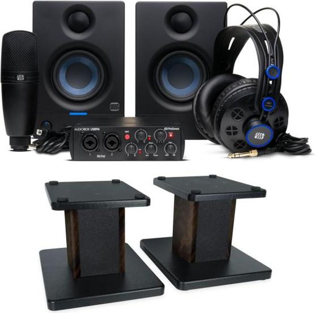 Presonus Recording-Set Audiobox 96k Complete Bundle mit Boxenständern WN