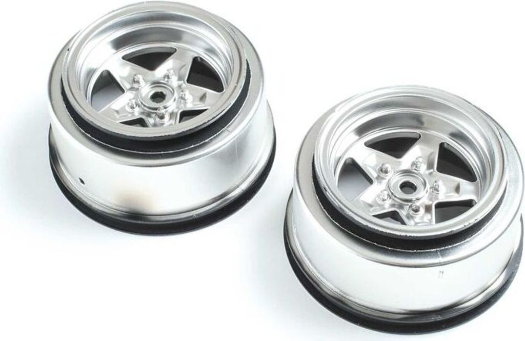 Losi Rear Wheel, Satin Chrome (2): 22S Drag