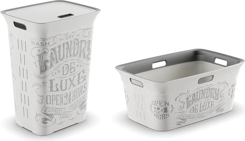 Panier à linge gris anti-encombrement - Solution rangement linge pliable