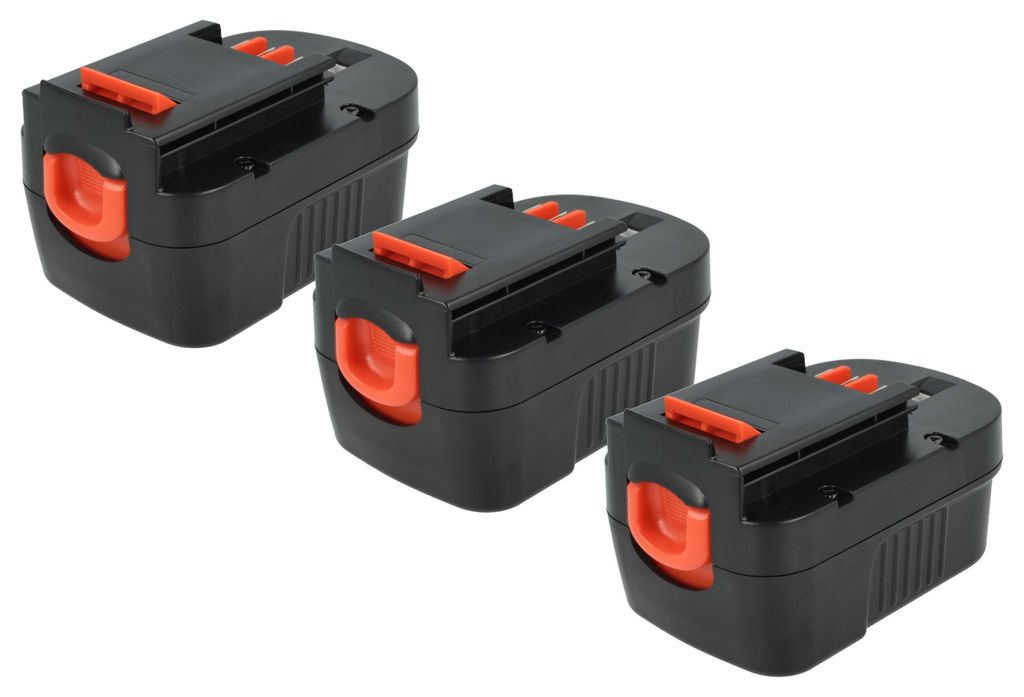 vhbw 3x Akku kompatibel mit Black & Decker SX7500, SXR14, SX6000, SX7000, SX5500, XTC143BK Werkzeug (3300 mAh, NiMH, 14,4 V)