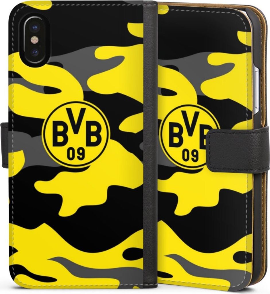 DeinDesign Klapphülle für Apple iPhone X Handytasche Lederhülle Tasche BVB Borussia Dortmund Fanartikel