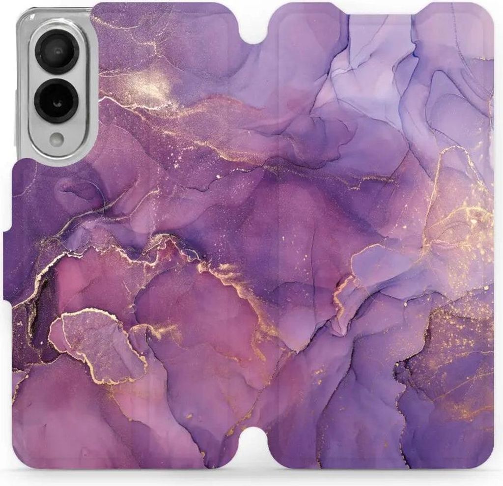 Handyhülle mit klappe für Galaxy S25 Edge, Mobiwear Book, Violett