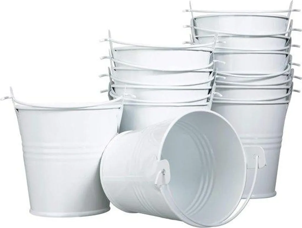 Cache-pot miniature en zinc galvanisé, set de 12 unités de 7,5 cm