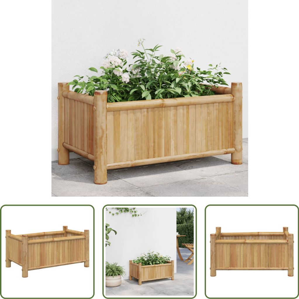 The Living Store Pflanzkübel 50x30x25 cm Bambus