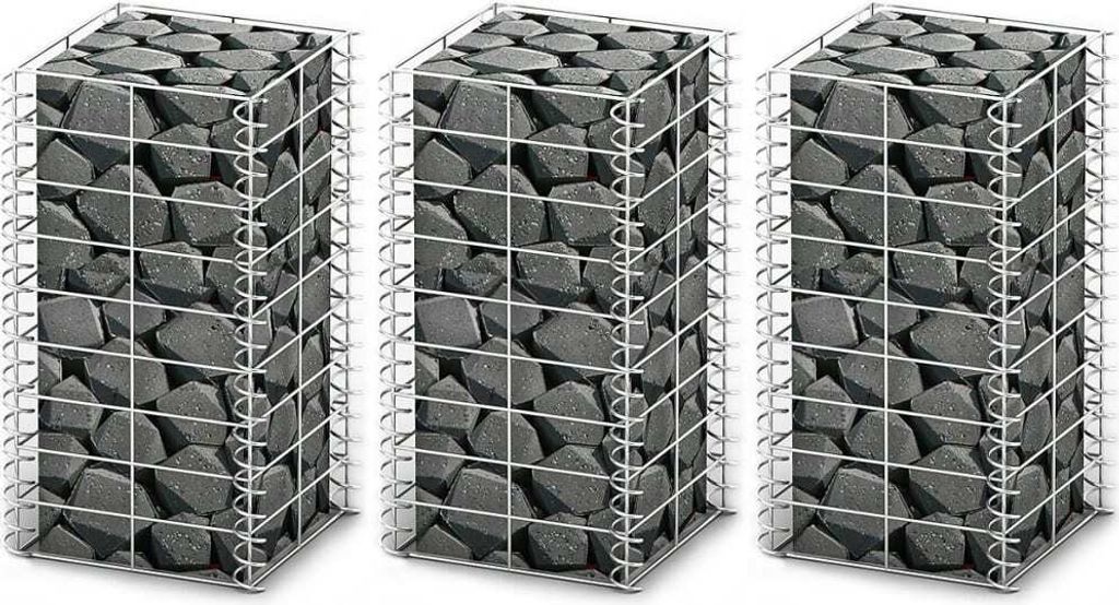 VIDAXL 3teiliger Schans Korbset 25x25x50 cm verzinkter Image du produit 