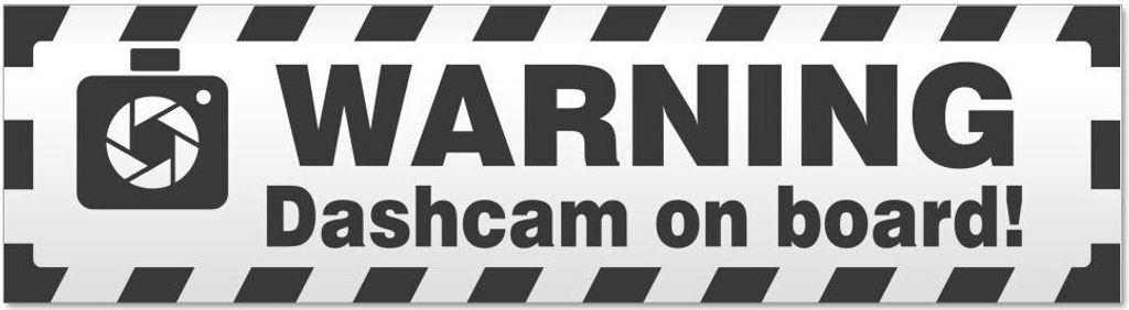 Kiwistar - Autoaufkleber - Dunkelgrau - 60 x 16 cm - Dashcam on Board Warning gestreift - Hinweis Aufkleber Sticker für Auto, Kfz, Fahrrad, PKW, LKW