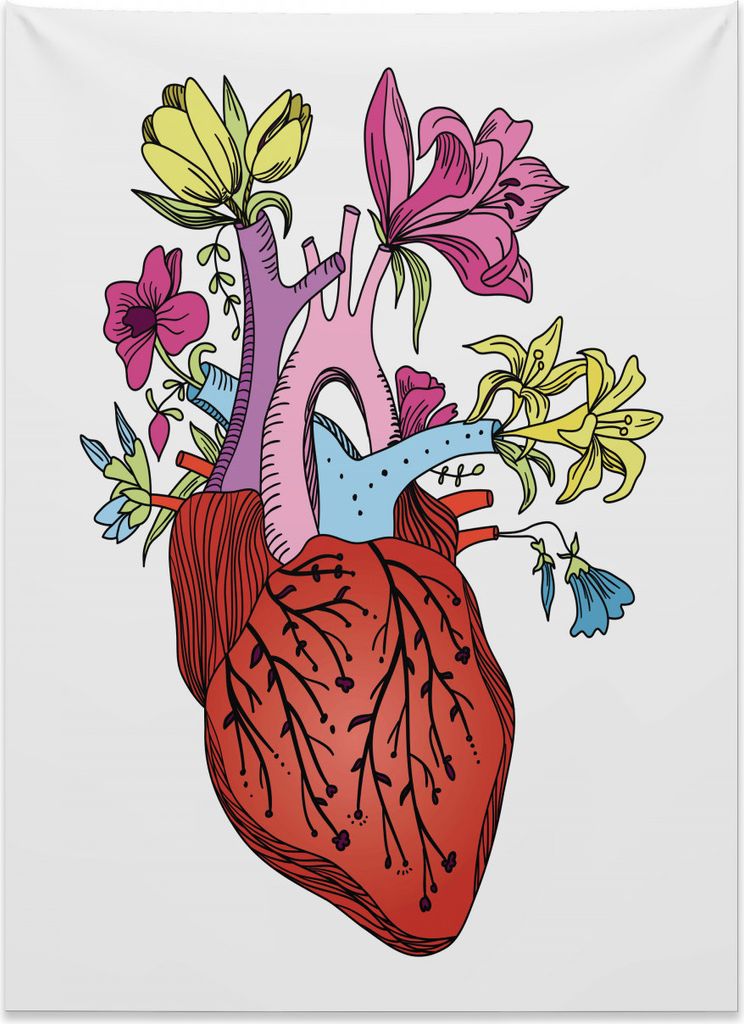 Abakuhaus Romantisch Wandteppich, aus Weiches Mikrofaser Stoff Kein Verblassen Klare Farben Waschbar, 110 x 150 cm, Mehrfarbig