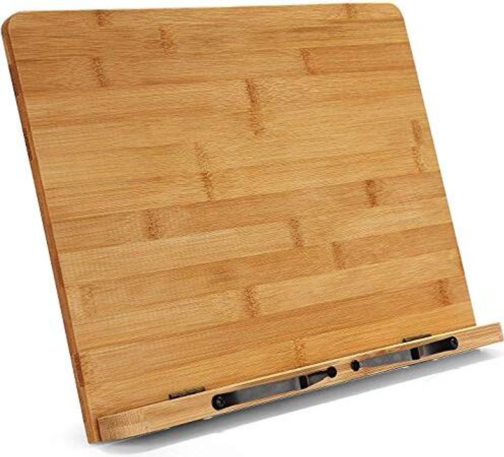 Feedal Bamboo Reading Stand Cookbook Dokumenthalter Buch Support Laptop Lehrbuch PC Anzeige faltbare einstellbare Tablett