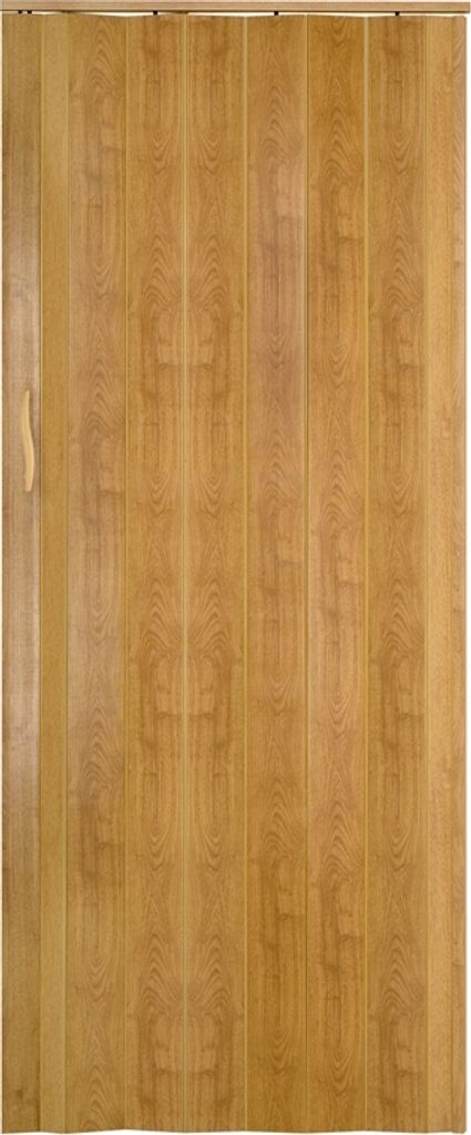 A full view of a wooden folding door.