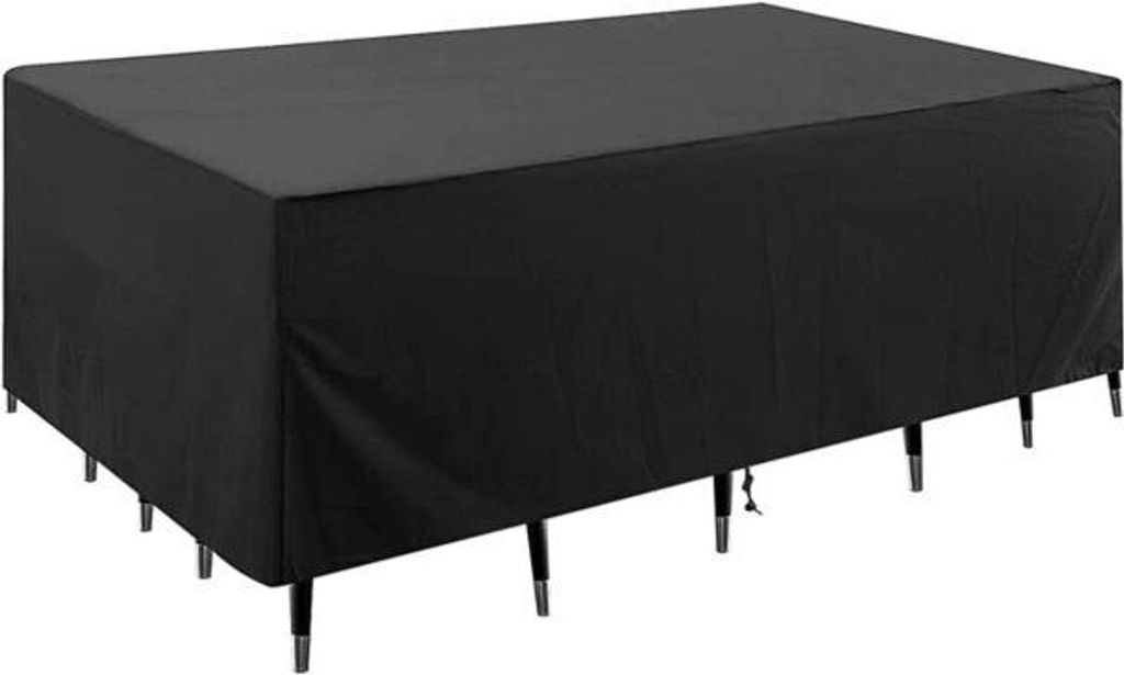 Hoppa! Gartenmöbel-Abdeckung | 200 x 200 x 74 cm | Schwarz | UV-beständiges, silberbeschichtetes Oxford-Gewebe