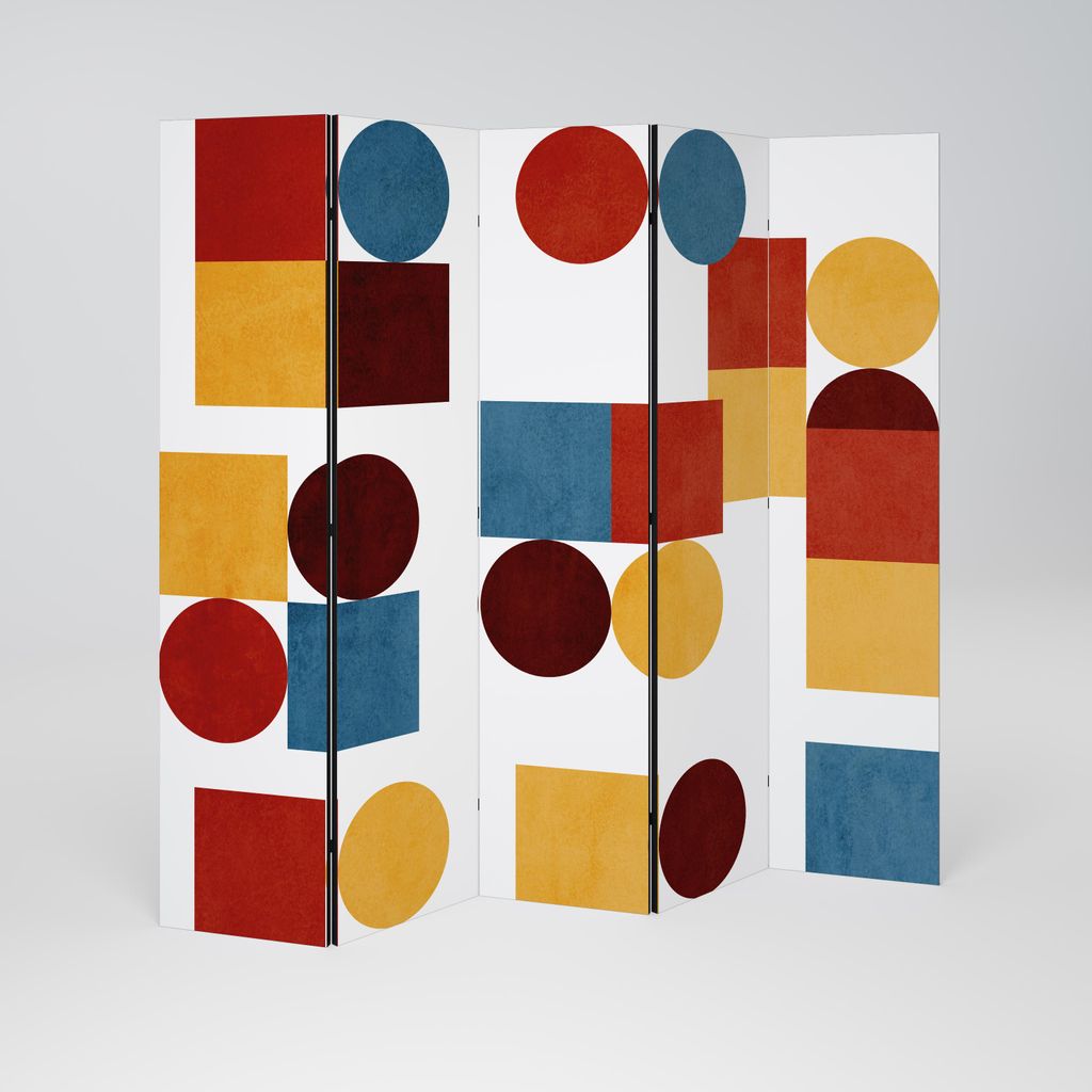SpaceRebels Paravent Raumteiler - 5-teilig Raumtrenner, Druck 2-Seite - Raumtrenner - Trennwand Wohnung - Room Divider - Spanische Wand Deko Modern...