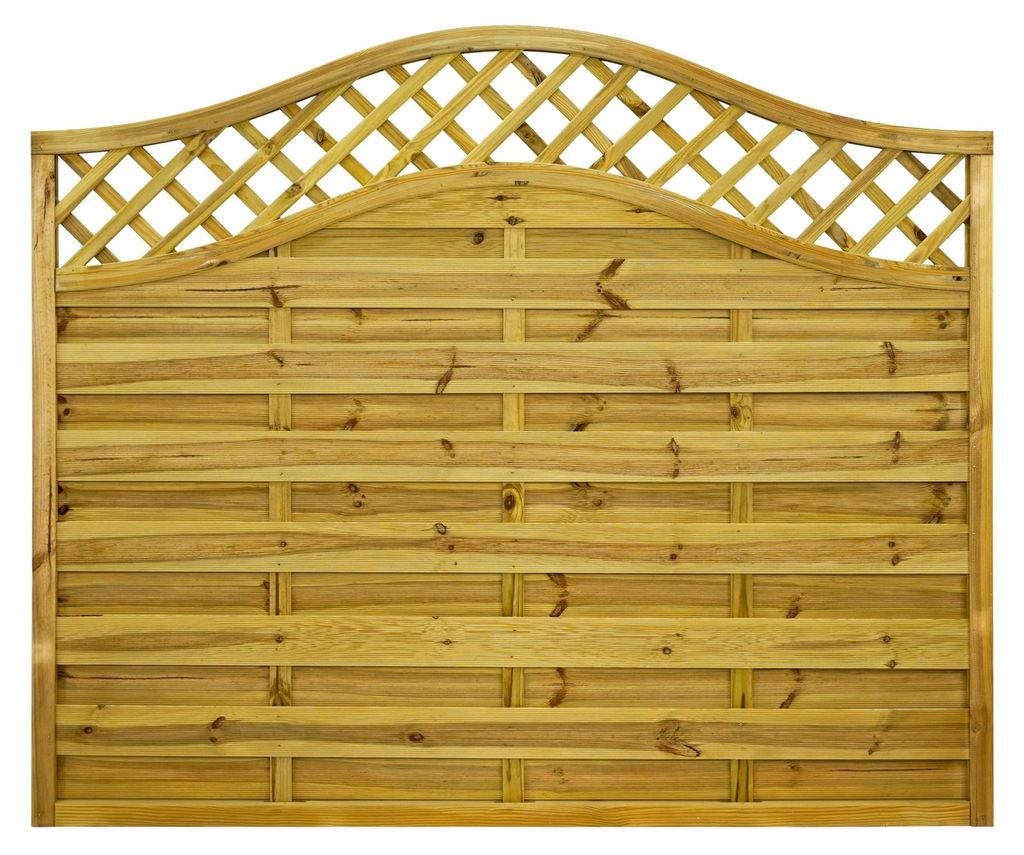 Ligna Gard Dichtzaun Lausanne gebogen mit Rankgitter 180x150 cm Holzzaun Kiefer Kesseldruckimprägniert 44x44 mm Rahmen