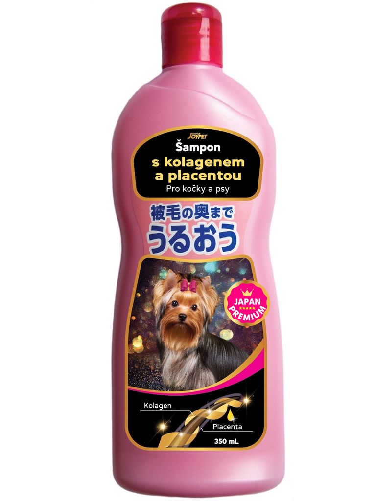 Schampoo mit Kollagen und Plazenta. Für Katzen und Hunde. mit Rosaaroma, 350 ml.