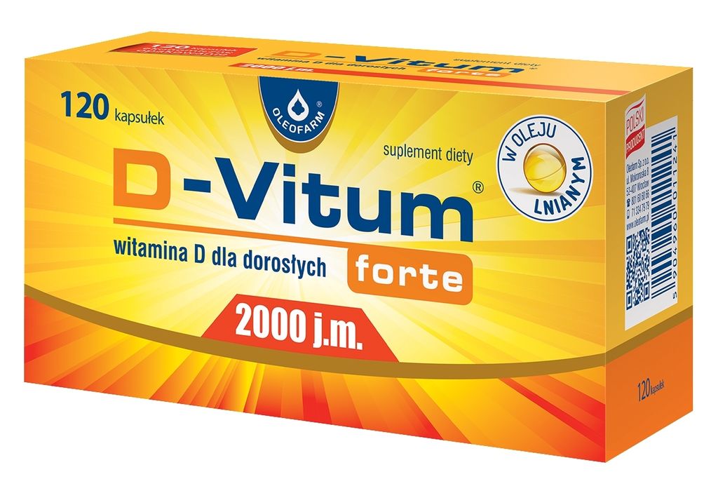 D-Vitum Forte 2000 UI per adulti 120 capsule - A lungo Immagine del prodotto 