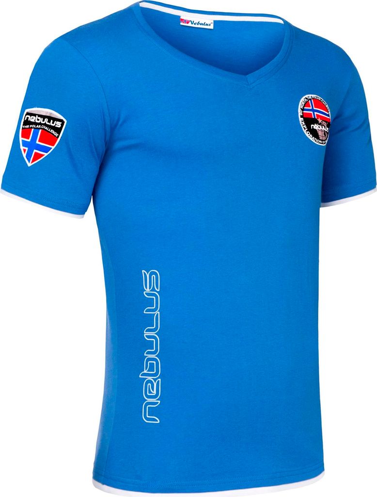 Nebulus T-Shirt POWERS Herren, Shirt, T-Shirt, V-Ausschnitt, P4068 - Herren, amparoblau, S