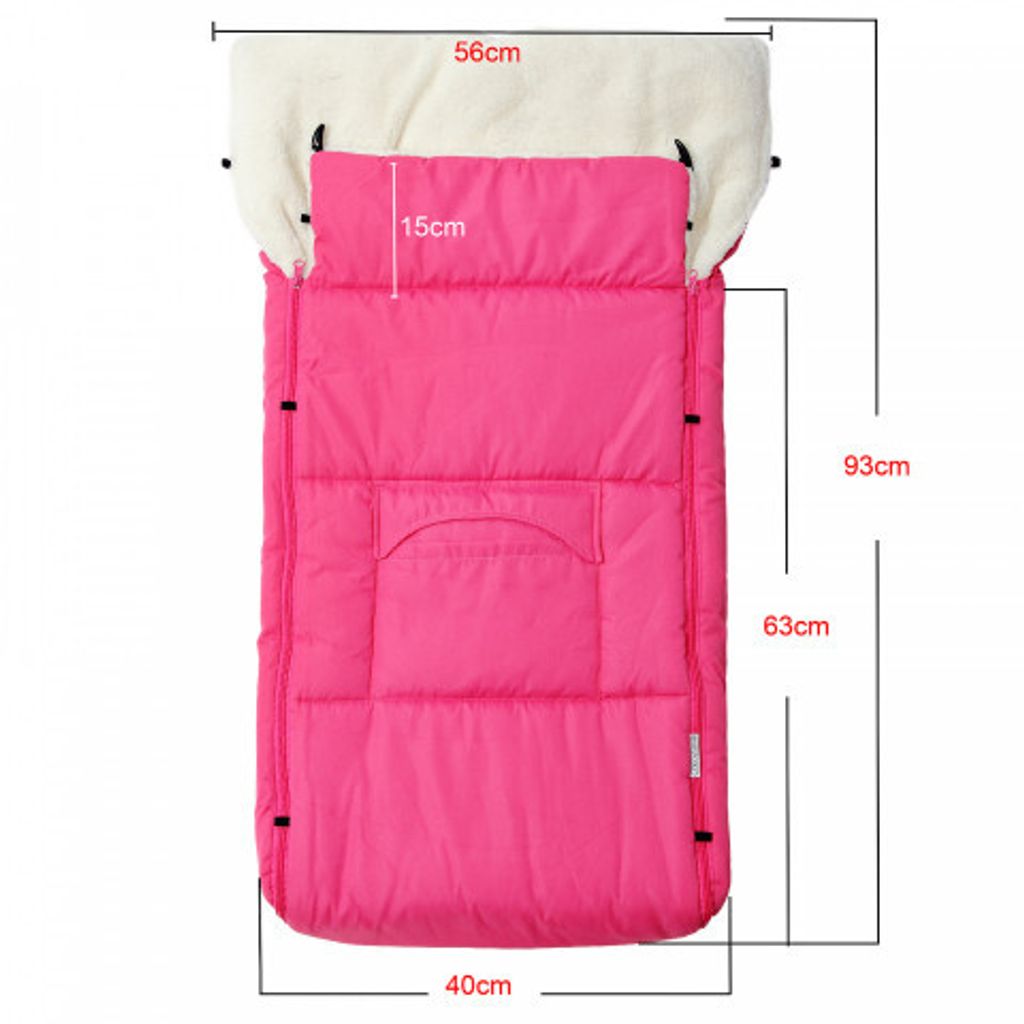 Dětský fusak do kočárku 90 cm | růžový Obrázek produktu 3