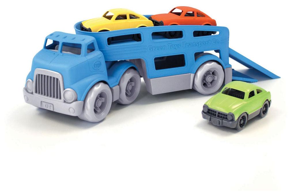 Green Toys Auto-Transporter blau mit 3 Autos nachhaltiges Produktbild 
