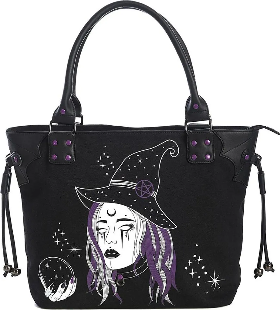 Sac Fortune Teller Banned Alternative - Imprimé Voyance et Détails Goth