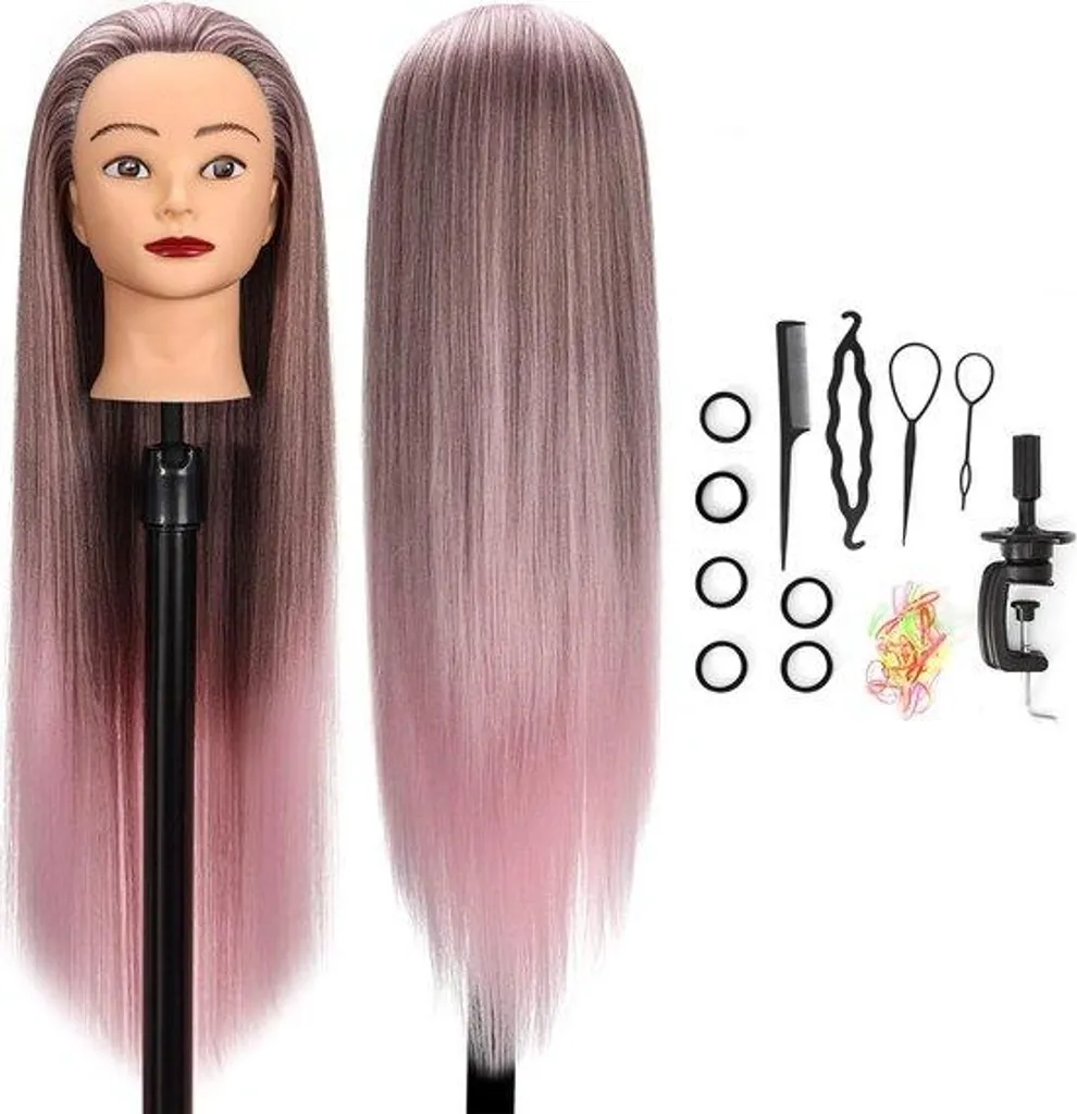Mannequin de coiffure apprentissage 100% vrais cheveux pour stagiaires