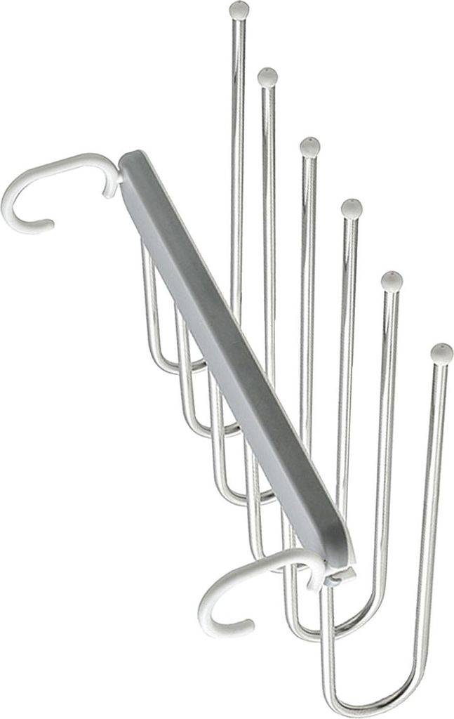 Faltbarer Hosenständer 6-lagig Multifunktional Zusammenklappbar Edelstahl Hosenbügel Handtuch Schrank Organizer Grau