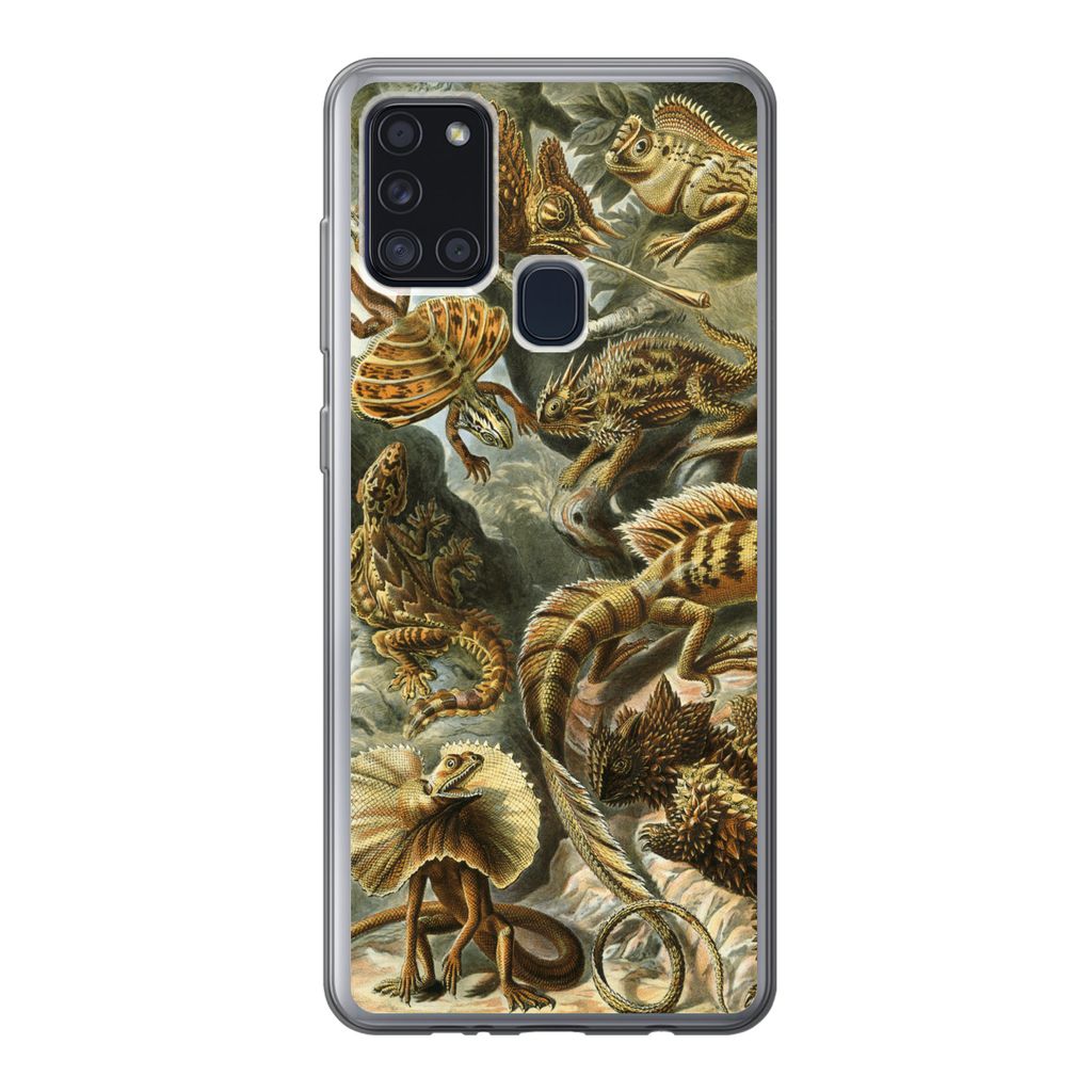 MuchoWow Handyhülle Schutzhülle Hülle für Samsung Galaxy A21s Lacertilia - Alte Meister - Kunst Silikon Softcase Handy Hülle - Hartschale