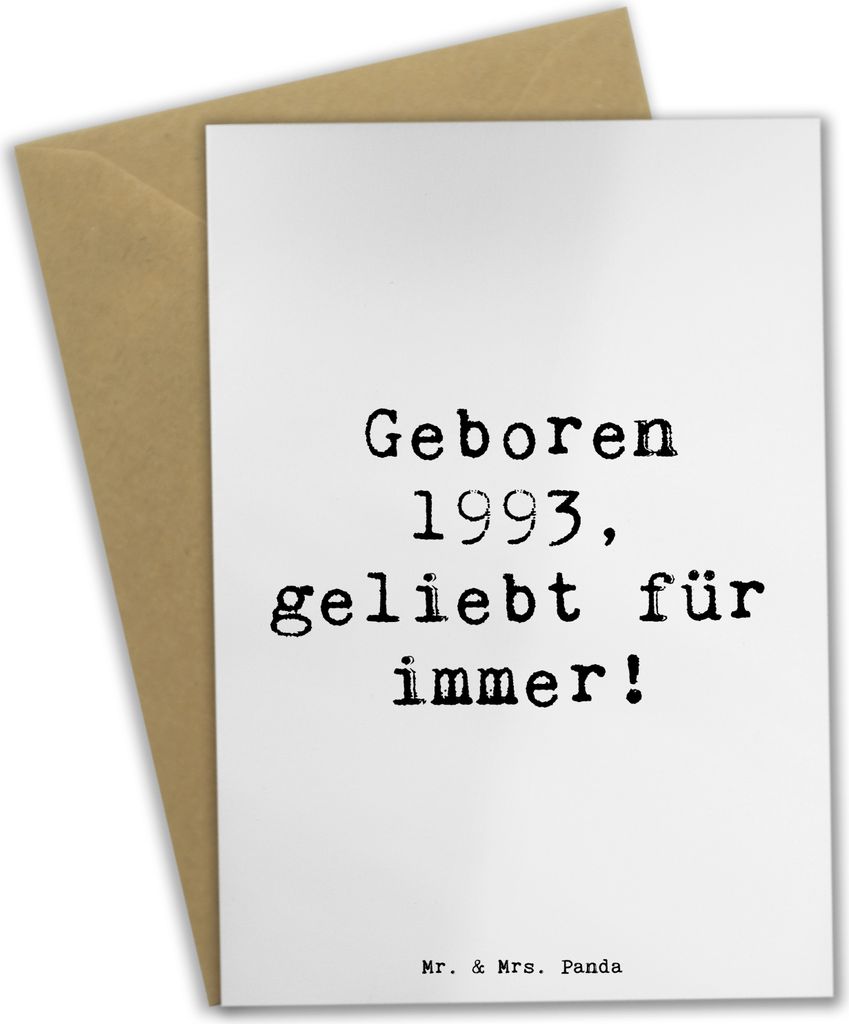 Mr. & Mrs. Panda babykarte Spruch 1993 Geburtstag - Weiß - Geschenk, Happy Birthday, osterkarte, einladungskarten, weihnachtskarten, genesungskart...