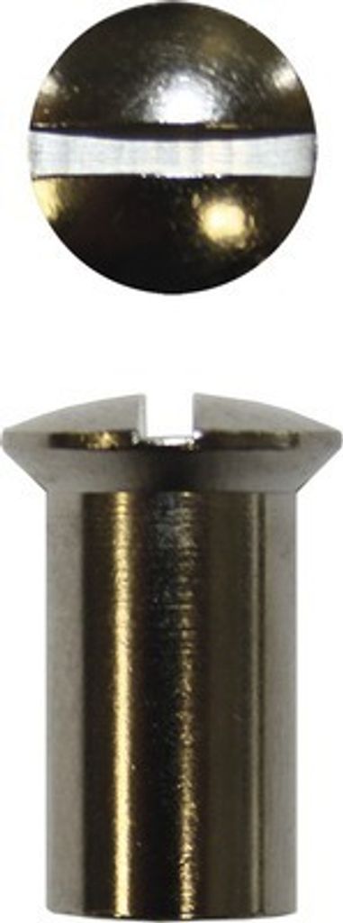 Hülsenmutter M6 Messing vernickelt, 4 Stück