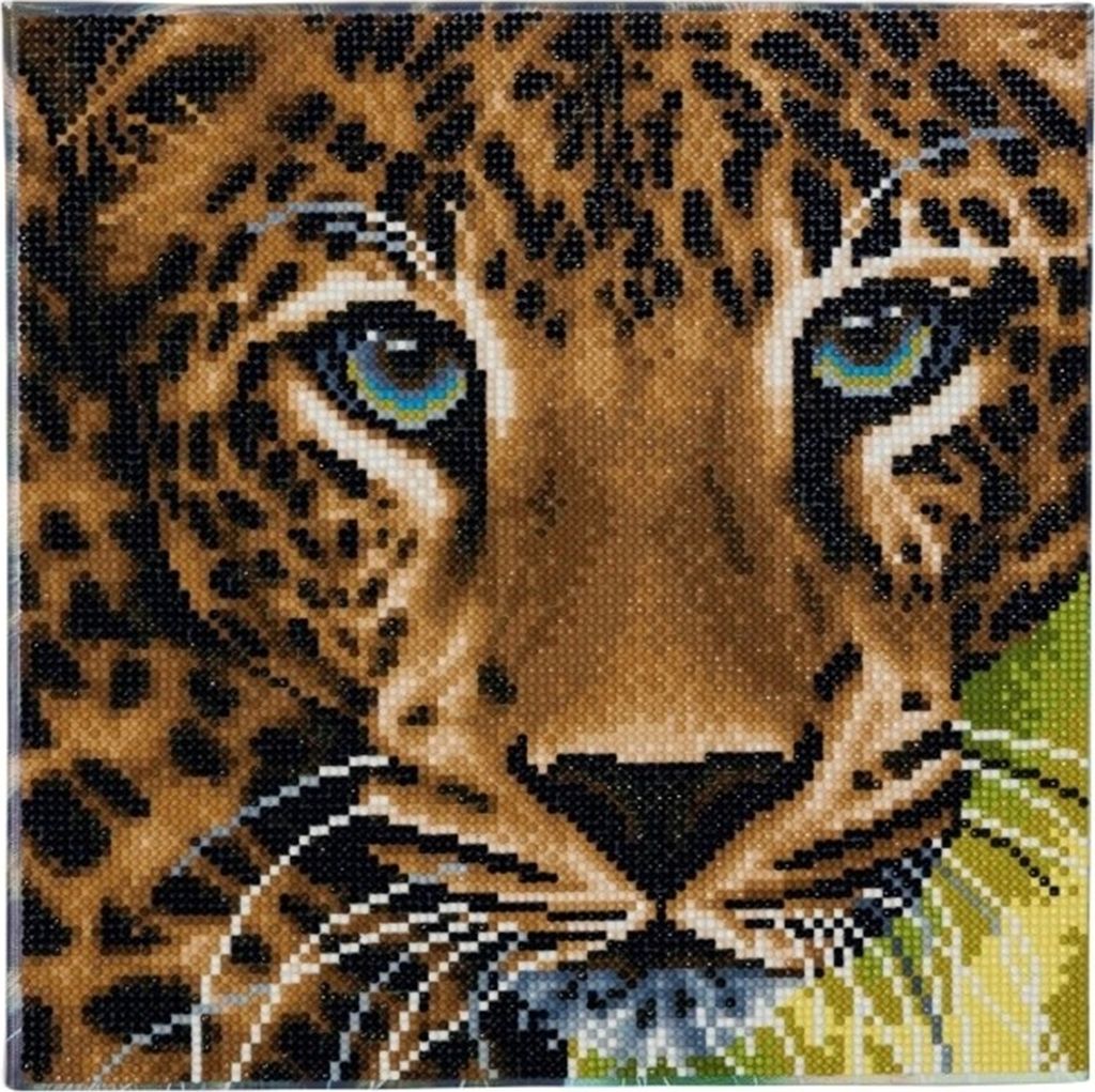 Crystal Art Leinwand Leopard 30x30 cm Produktbild 