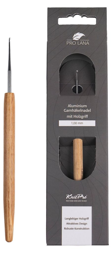 Pro Lana KnitPro NATURAL Aluminium Häkelnadel mit Produktbild 