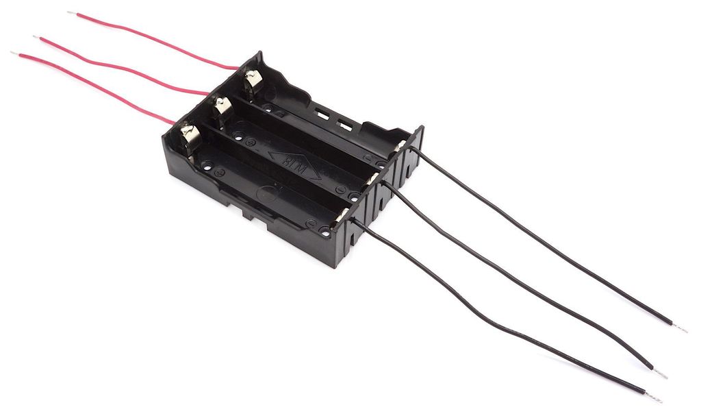 Batteriehalter für 3x 18650 mit Anschlusskabel, Einzelausgang