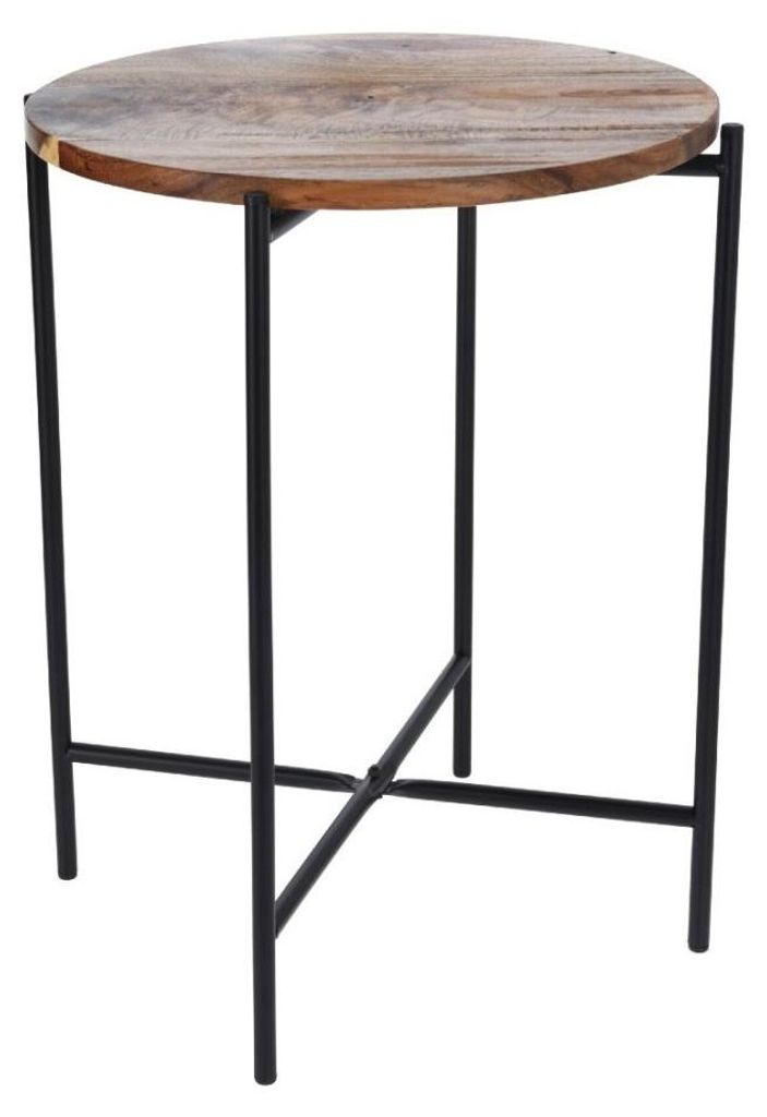 Runder Beistelltisch aus Akazienholz 40 x 48 cm Produktbild 
