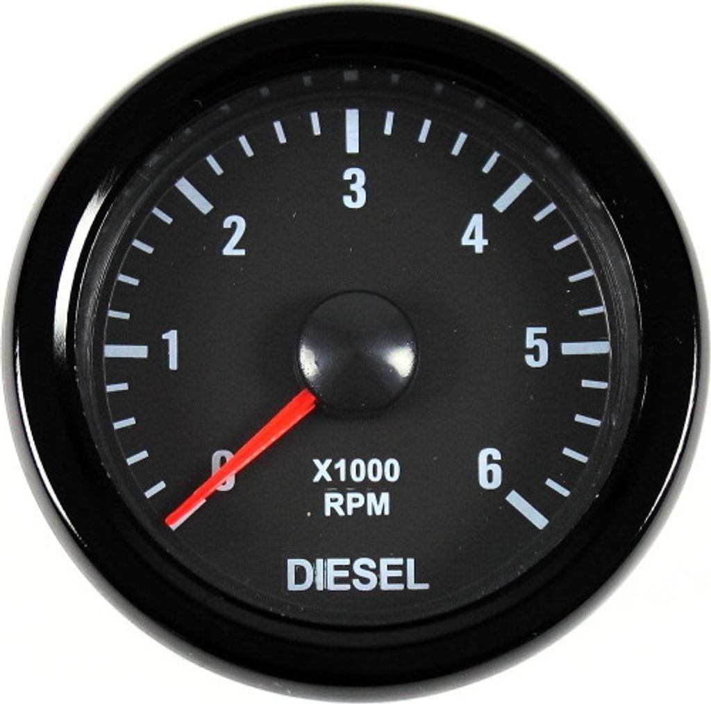 52mm Diesel Drehzahlmesser Vintage Beleuchtung weiß T 46mm 12V Auto Boot Bus