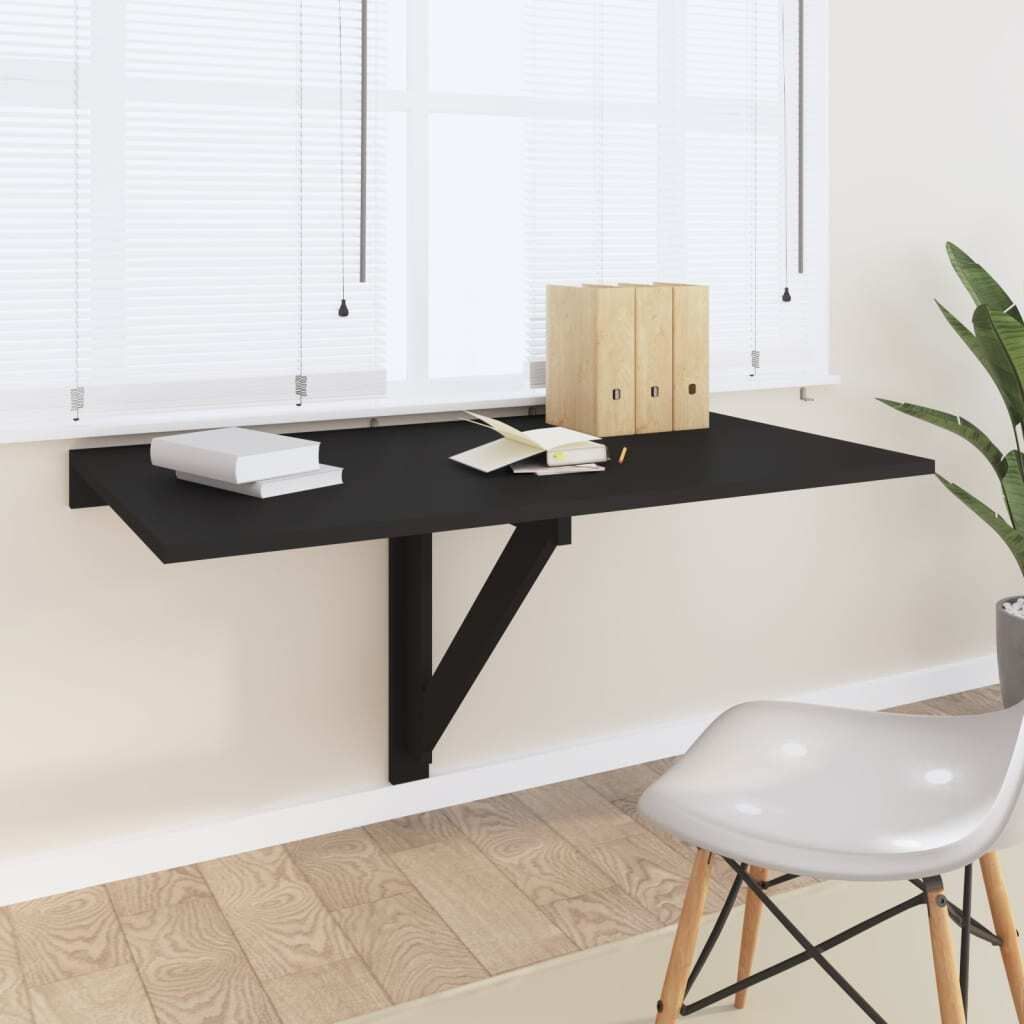 vidaXL Tavolino ribaltabile da parete Nero 100x60x56 cm in Immagine del prodotto 