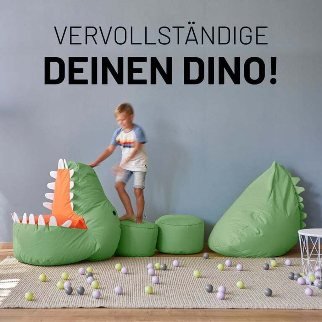 LUMALAND Animal Line Kindersitzsack Dino - Pastell Grün Produktbild 3