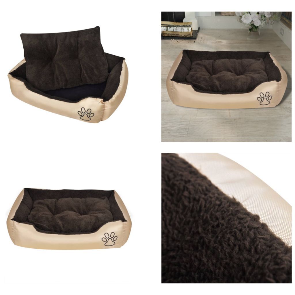 vidaXL Hundebett Beige und Braun XXL - Hundebett - Hundebetten - Kundekissen - Hundesofa