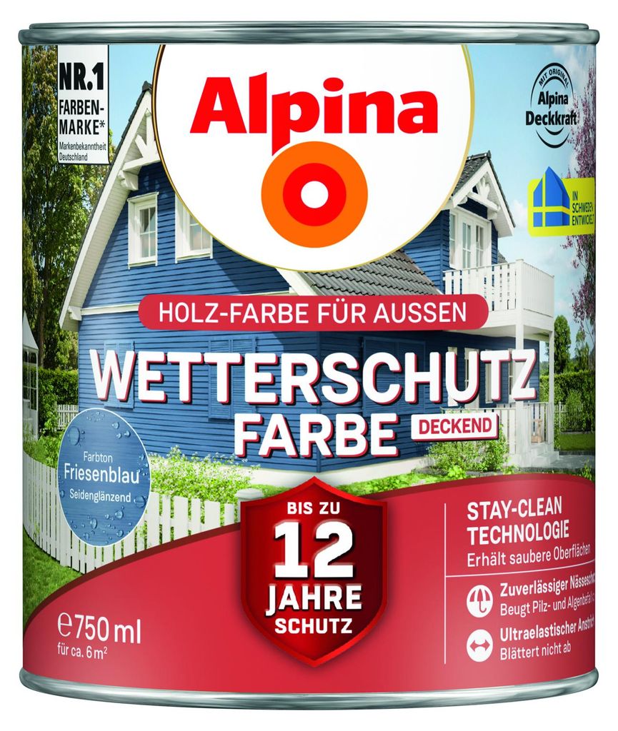 PROFI | 0,75 L | Friesenblau 750 ml Wetterschutzfarbe, Produktbild 