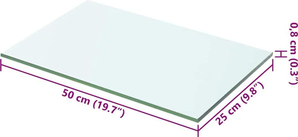 “2026 Modern“ Regalboden Glas Transparent 50x25cm - Wandregale Designermöbel 451298 - Wandregale