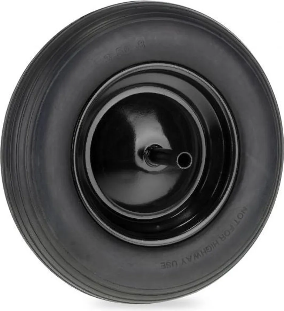 Roue gonflable pour brouette 3.50-8 avec axe fixe et jante en métal