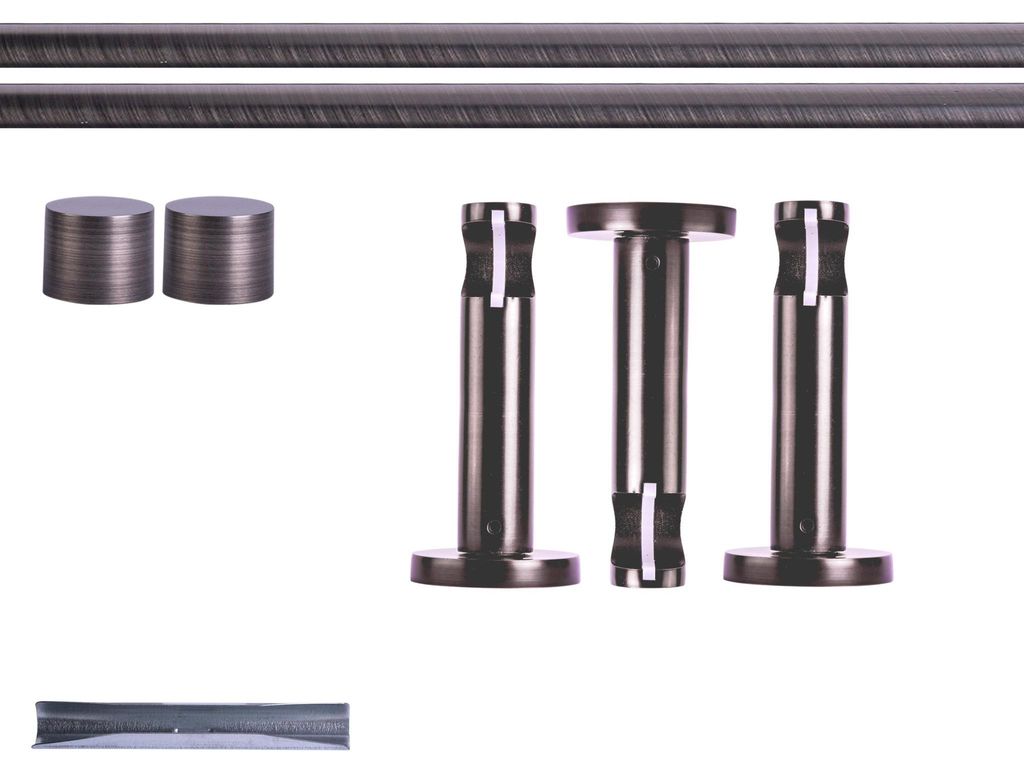 Gardinenstange Set, 1-läufig, ⌀ 19 mm, 240 cm, anthrazit + Produktbild 