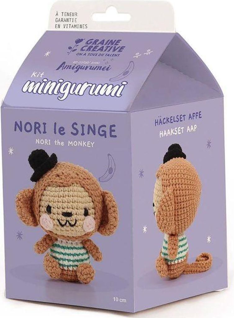 Kit Minigurumi Singe Nori 100 mm – Graine Creative
