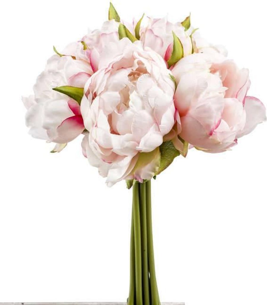 artplants.de Kunststrauß Pfingstrosen Strauß WILO, rosa, 25cm - Künstliche Päonie