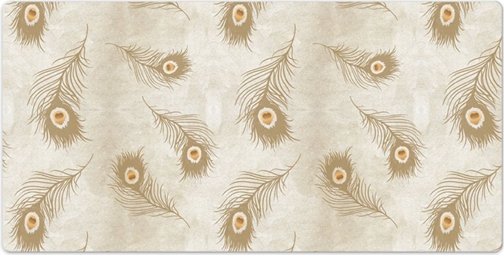 Mauspad - Schreibtischmatte - Tischunterlage - 120x60 cm - Zusammensetzung von Pfauenfedern