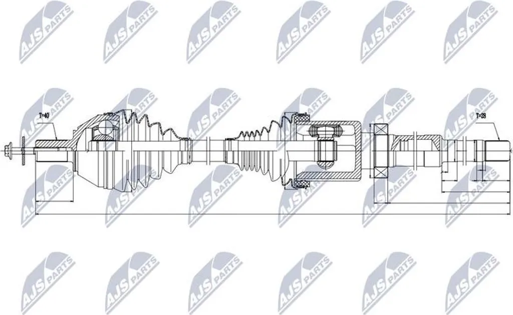 Transmission Volvo S80 V70 - Arbre d'entraînement NTY OE 36001200 neuf