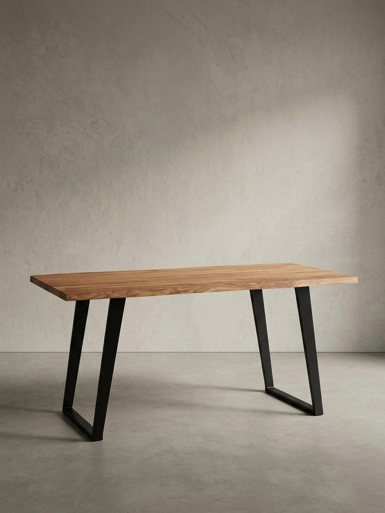 Bürotisch Massiv Baumkante | Executive Desk XXL Naturholz | Chefschreibtisch Industrial Design | Premium Büro | 200x100cm Goldbraun | Atoll von K...