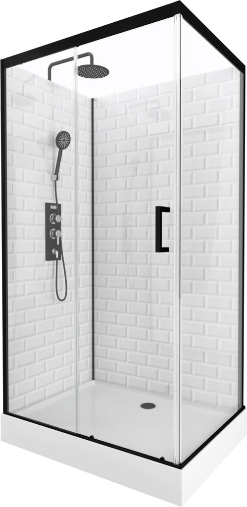 Dusche Komplett MARWELL Komplettdusche Fertigdusche White Produktbild 2