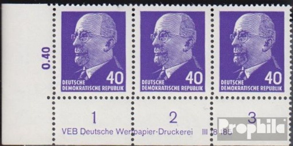 Briefmarken DDR 1963 Mi 936Y DV mit Druckvermerk seltenes Wasserzeichen postfrisch Staatsratsvorsitzender Ulbricht, Kleinformat (II)